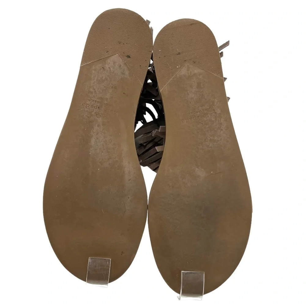 Kate Spade Alex Taupe Suede Fringe Sandals Women’s 9